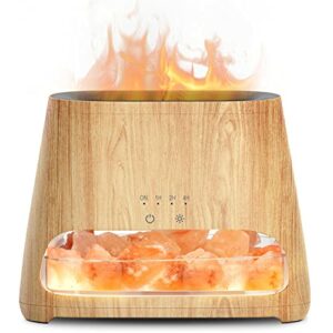 SALKING 2-in-1 Aroma Diffuser & Salt Range Pakistan Leuchte, Flammeneffekt Diffusor für ätherische Öle 8