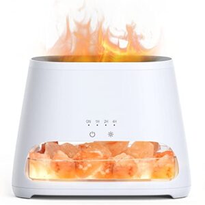 SALKING 2-in-1 Aroma Diffuser & Salt Range Pakistan Leuchte, Flammeneffekt Diffusor für ätherische Öle, Diffusor Kühler Nebel Luftbefeuchter mit 3-Helligkeit, 150ml