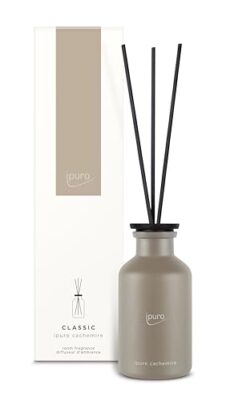 ipuro - Classic Raumduft Cachemire - 240ml | Raumerfrischer zarter Rose & würziger Johannisbeere über Zedernholz & Amber, Duft | Diffuser mit Stäbchen | Lufterfrischer für die Wohnung